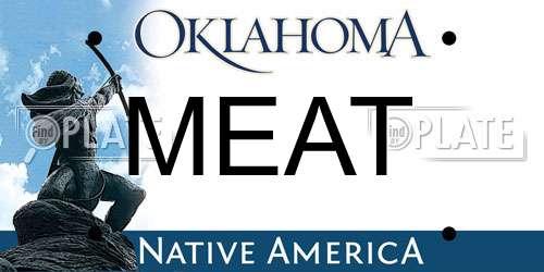 MEAT Oklahoma License Plate