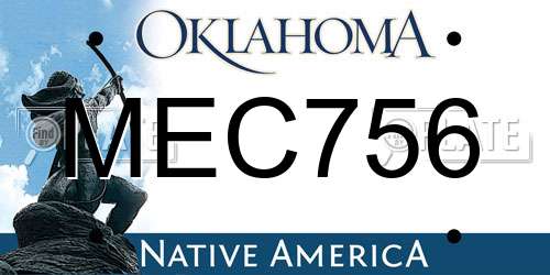 MEC756 Oklahoma License Plate