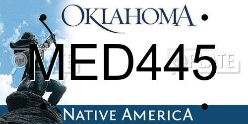 MED445 Oklahoma License Plate