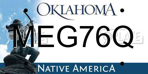 MEG76Q Oklahoma License Plate