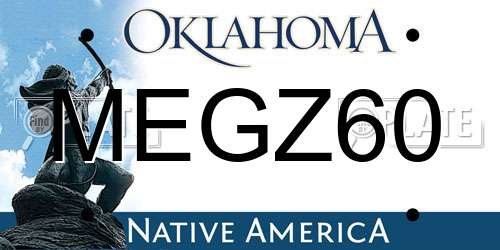 MEGZ60 Oklahoma License Plate