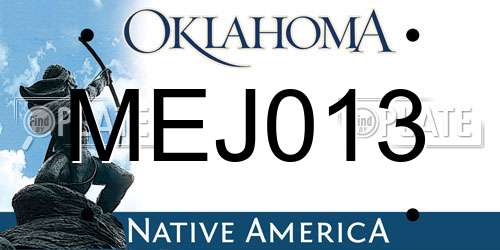 MEJ013 Oklahoma License Plate