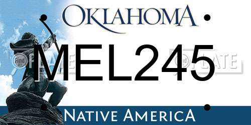 MEL245 Oklahoma License Plate