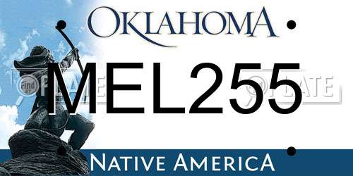 MEL255 Oklahoma License Plate