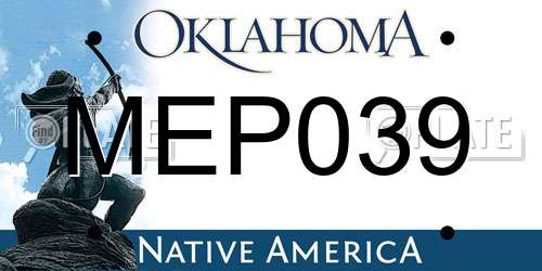MEP039 Oklahoma License Plate