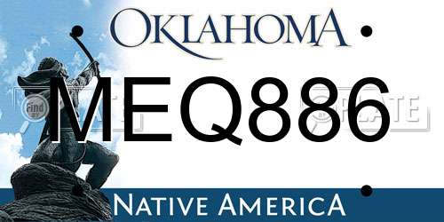 MEQ886 Oklahoma License Plate