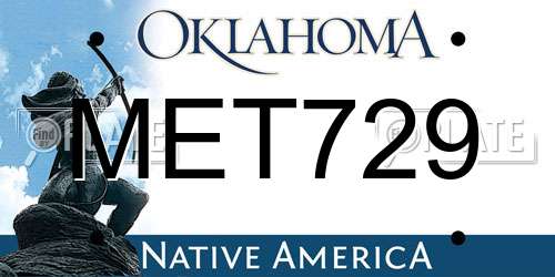 MET729 Oklahoma License Plate