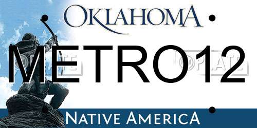 METRO12 Oklahoma License Plate