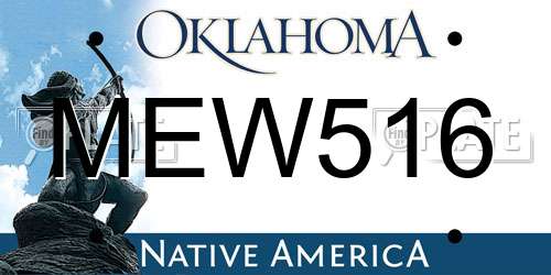 MEW516 Oklahoma License Plate