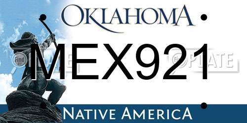 MEX921 Oklahoma License Plate