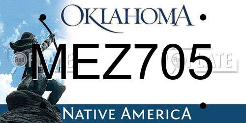MEZ705 Oklahoma License Plate