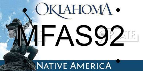 MFAS92 Oklahoma License Plate