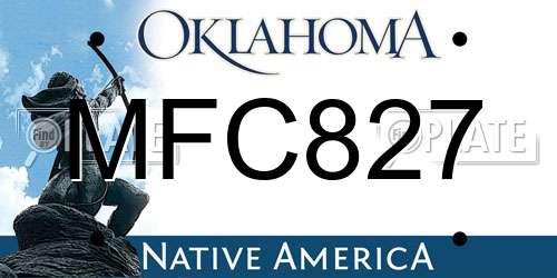 MFC827 Oklahoma License Plate