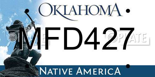 MFD427 Oklahoma License Plate