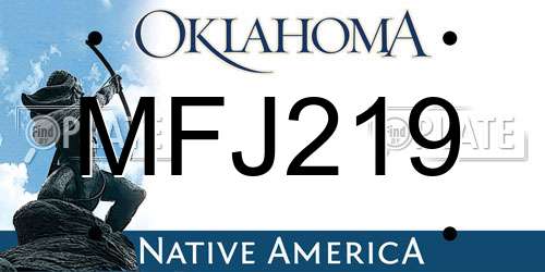 MFJ219 Oklahoma License Plate