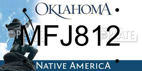 MFJ812 Oklahoma License Plate