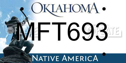 MFT693 Oklahoma License Plate