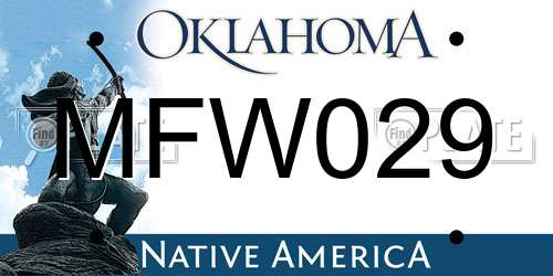 MFW029 license plate in OK state