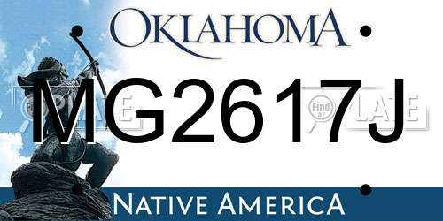 MG2617J Oklahoma License Plate