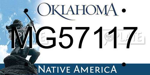 MG57117 Oklahoma License Plate