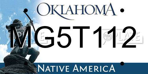 MG5T112 Oklahoma License Plate