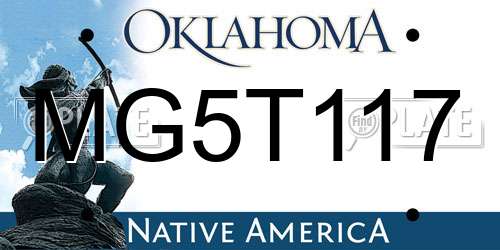 MG5T117 Oklahoma License Plate