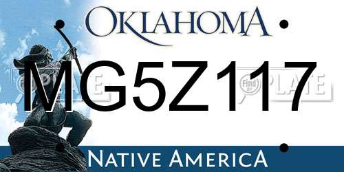 MG5Z117 Oklahoma License Plate