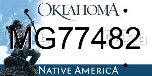 MG77482 Oklahoma License Plate