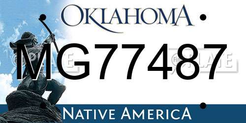 MG77487 Oklahoma License Plate