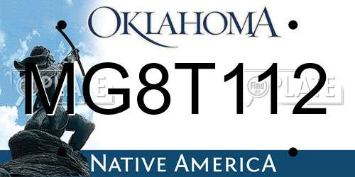 MG8T112 Oklahoma License Plate