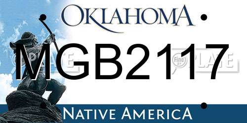 MGB2117 Oklahoma License Plate