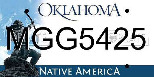 MGG5425 Oklahoma License Plate