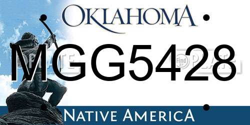 MGG5428 Oklahoma License Plate