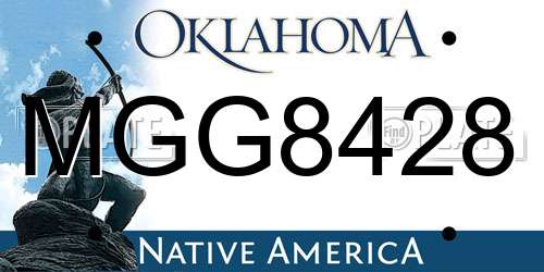 MGG8428 Oklahoma License Plate
