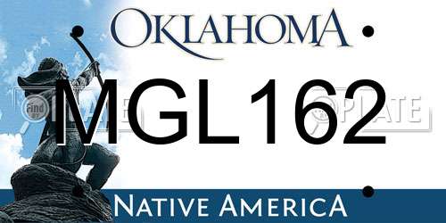 MGL162 Oklahoma License Plate