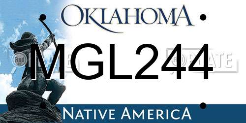 MGL244 Oklahoma License Plate