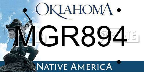 MGR894 Oklahoma License Plate