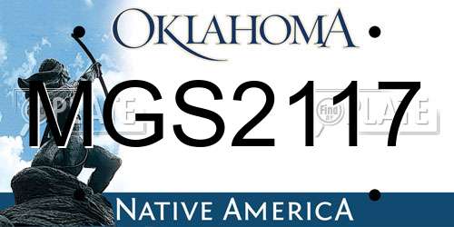 MGS2117 Oklahoma License Plate