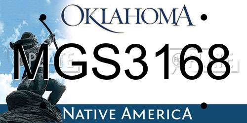 MGS3168 Oklahoma License Plate