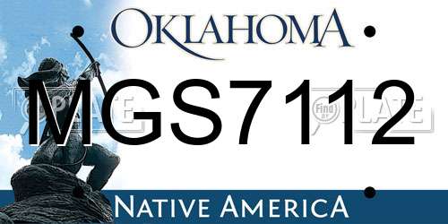 MGS7112 Oklahoma License Plate