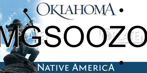 MGSOOZO Oklahoma License Plate