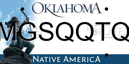 MGSQQTQ Oklahoma License Plate