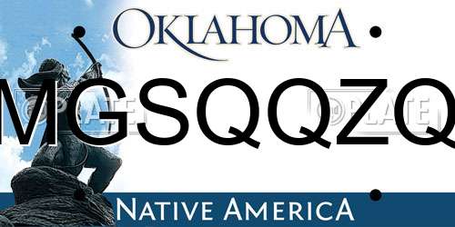 MGSQQZQ Oklahoma License Plate