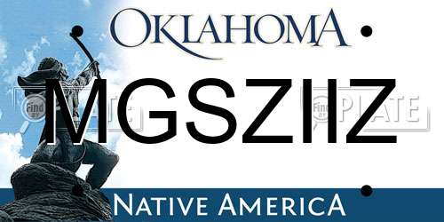 MGSZIIZ Oklahoma License Plate