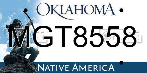 MGT8558 Oklahoma License Plate