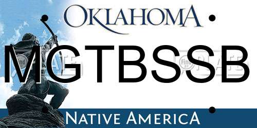 MGTBSSB Oklahoma License Plate