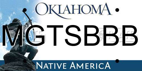 MGTSBBB Oklahoma License Plate