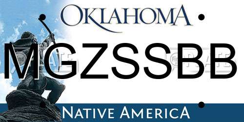 MGZSSBB Oklahoma License Plate