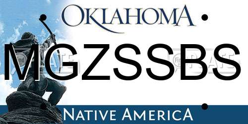 MGZSSBS Oklahoma License Plate