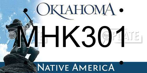 MHK301 Oklahoma License Plate